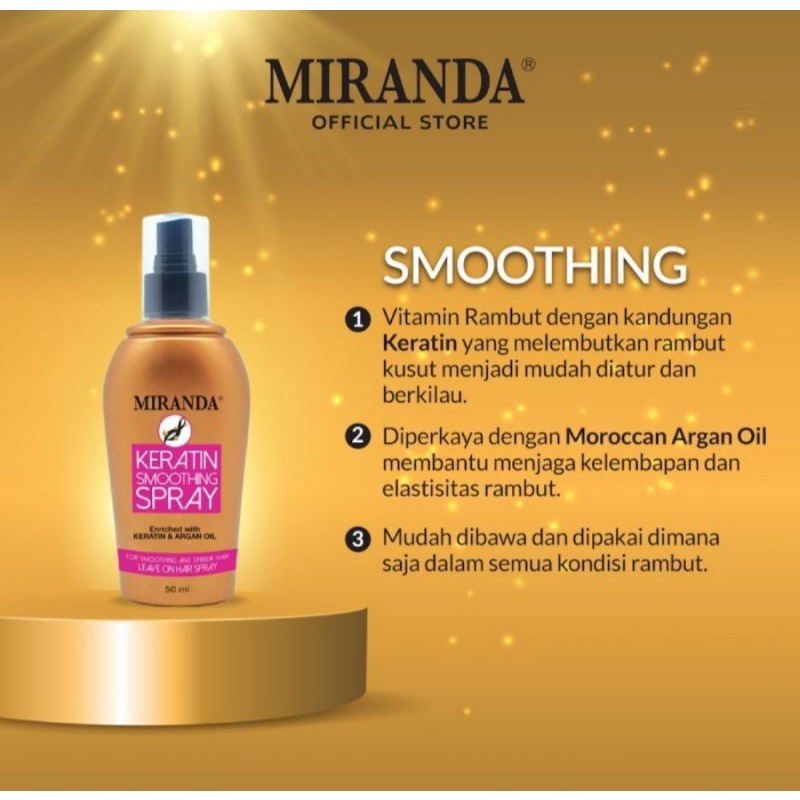 Miranda Keratin Smoothing Spray 50 ml/Hair Treatment Keratin Protein Shampo &amp; Conditioner