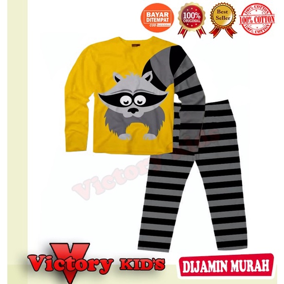 Victory kids Setelan/piyama tangan panjang anak laki-laki/perempuan 1-10 tahun