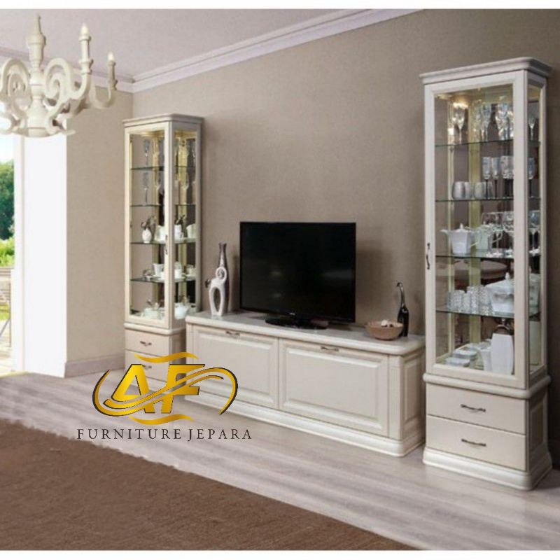 lemari tv minimalis moderen/bufet tv kaca mewah/bufet tv Duco /bufet tv kayu jati