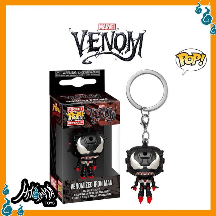 Keychain Venom - Venomized Iron Man Funko POP! Gantungan Kunci Figure Bobble Head Toys