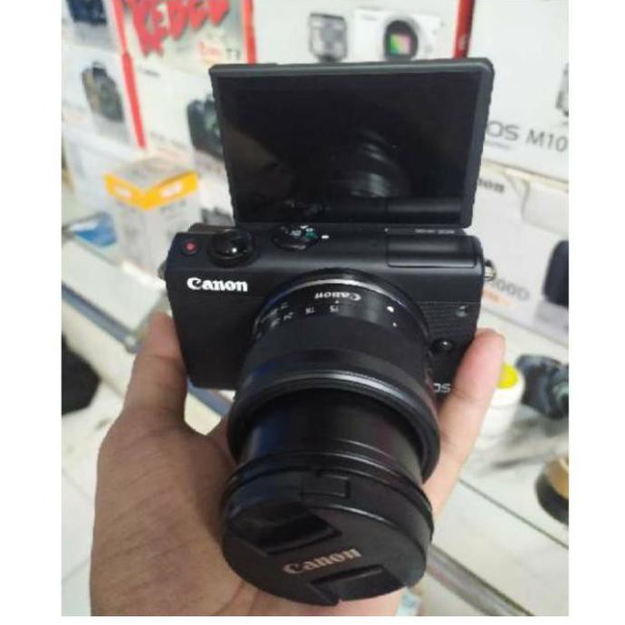 MIRRORLESS CANON EOS M100 PAKET SIAP SELFIE kamera vlog m 100 hitam murah