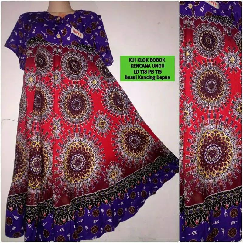 DASTER PAYUNG//ORIGINAL KENCANA UNGU BAHAN KATUN MOTIF TERLARIS