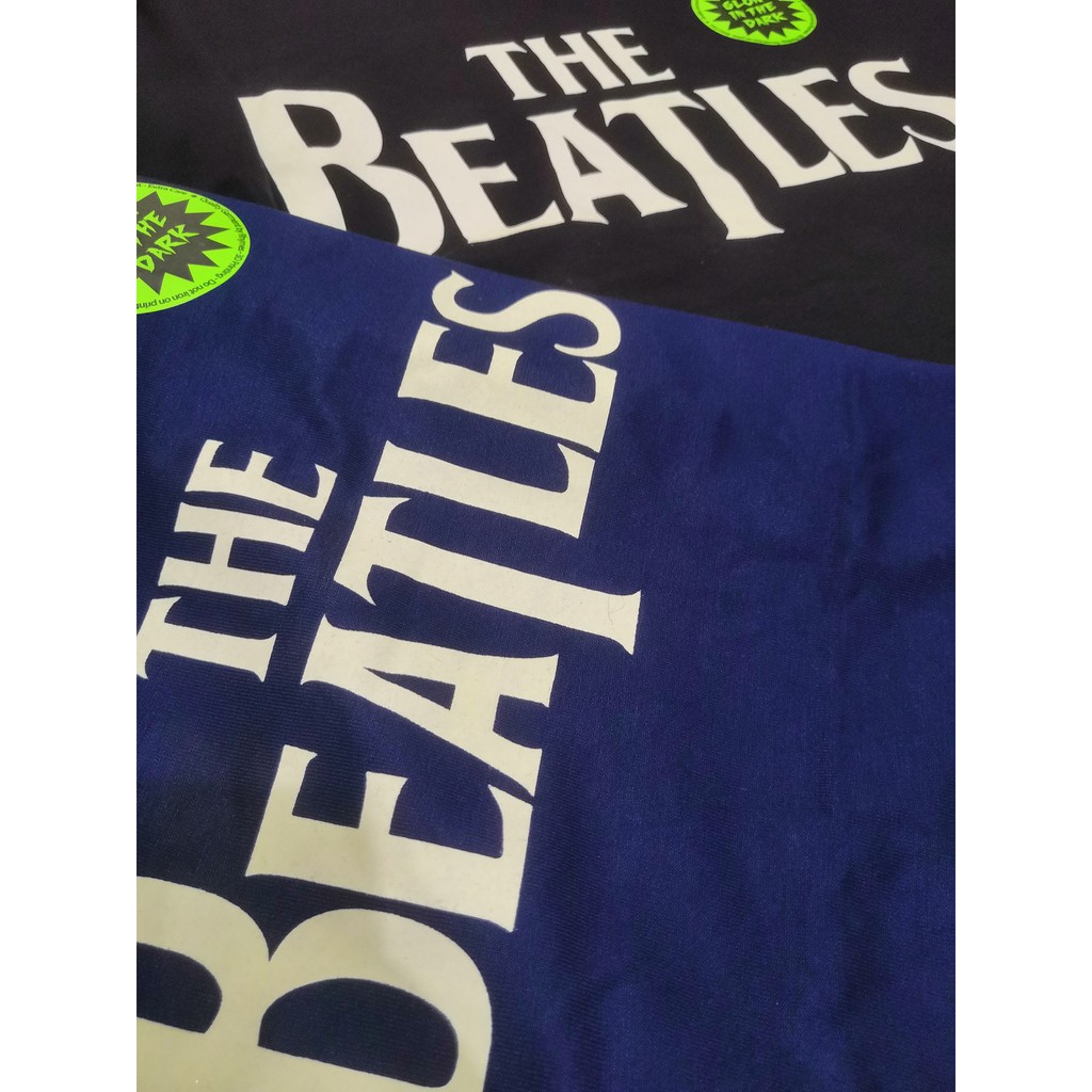 Kaos Pria Atasan The Beatles Glow In The Dark Baju Band Musik Dewasa Tshirt Rhymes Import