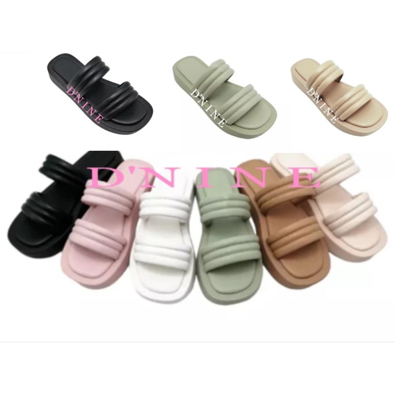 Sandal Wanita Sandal wedges flatprom Double strap DN 04