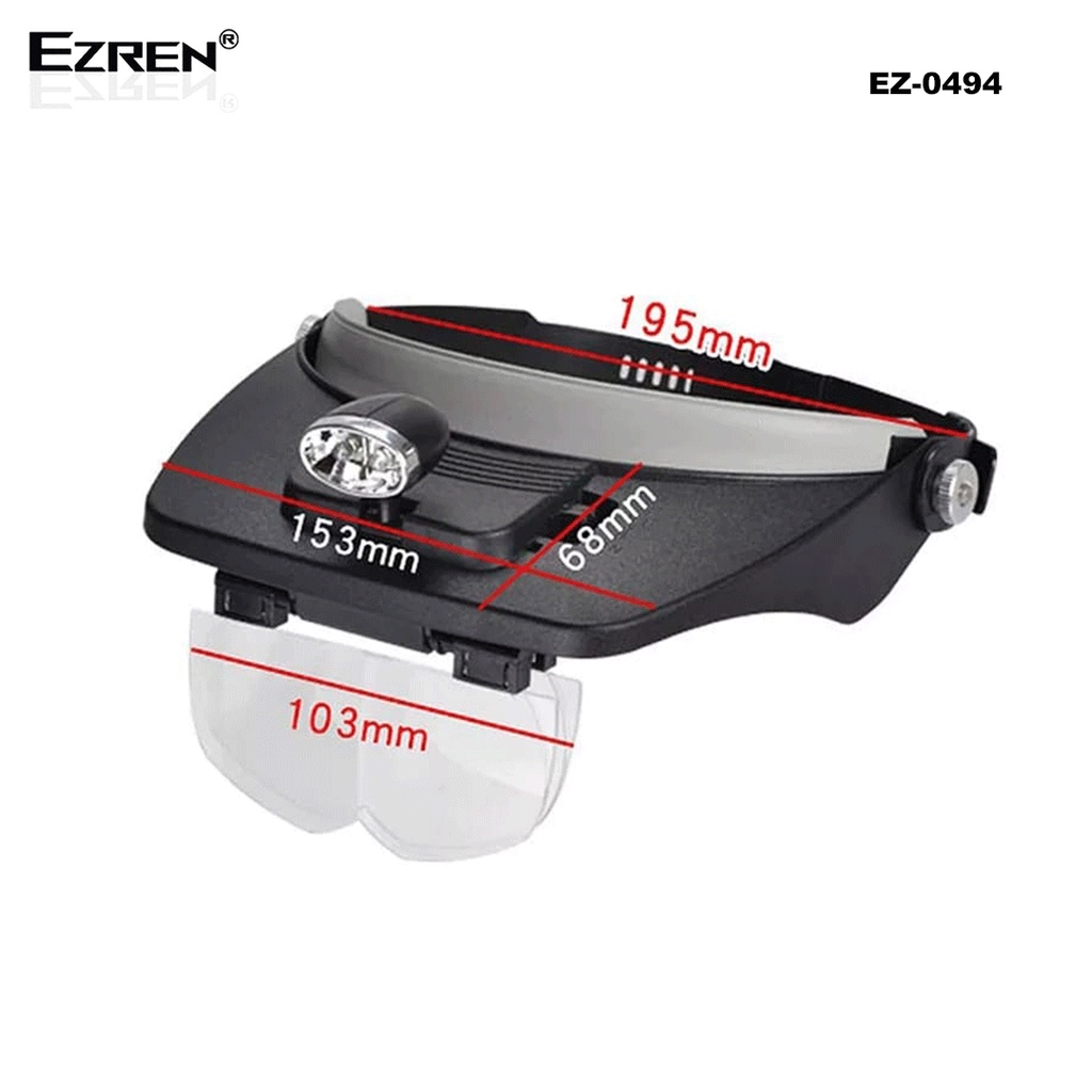 Ezren EZ-0494 Light Head Magnifying Glass Kaca Pembesar Model Topi Led