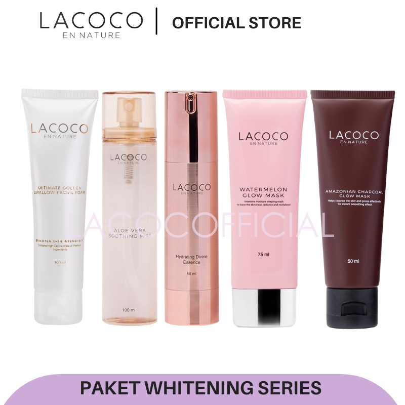 LACOCO WHITENING SERIES - PAKET SKINCARE - PENCERAH WAJAH - ANTI AGING - SKINCARE AMPUH - MOISTURIZE