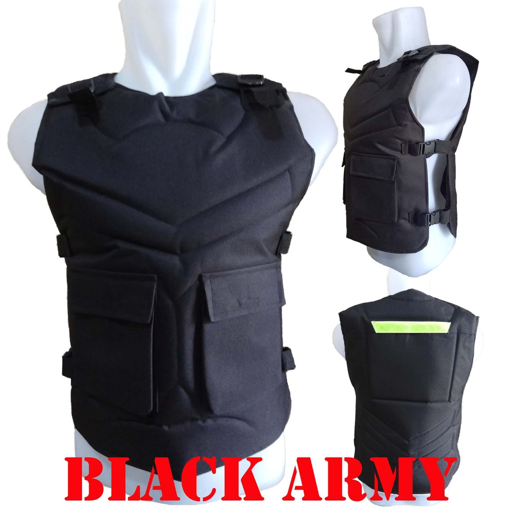 Rompi Motor Black - Blue Army | Alas Dada | Body Protector Bikers