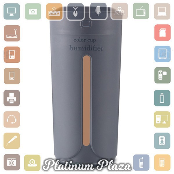 Taffware Ultrasonic Air Humidifier Aromatherapy 230ml - HUMI SPT-001 - Gray`TWFI13-