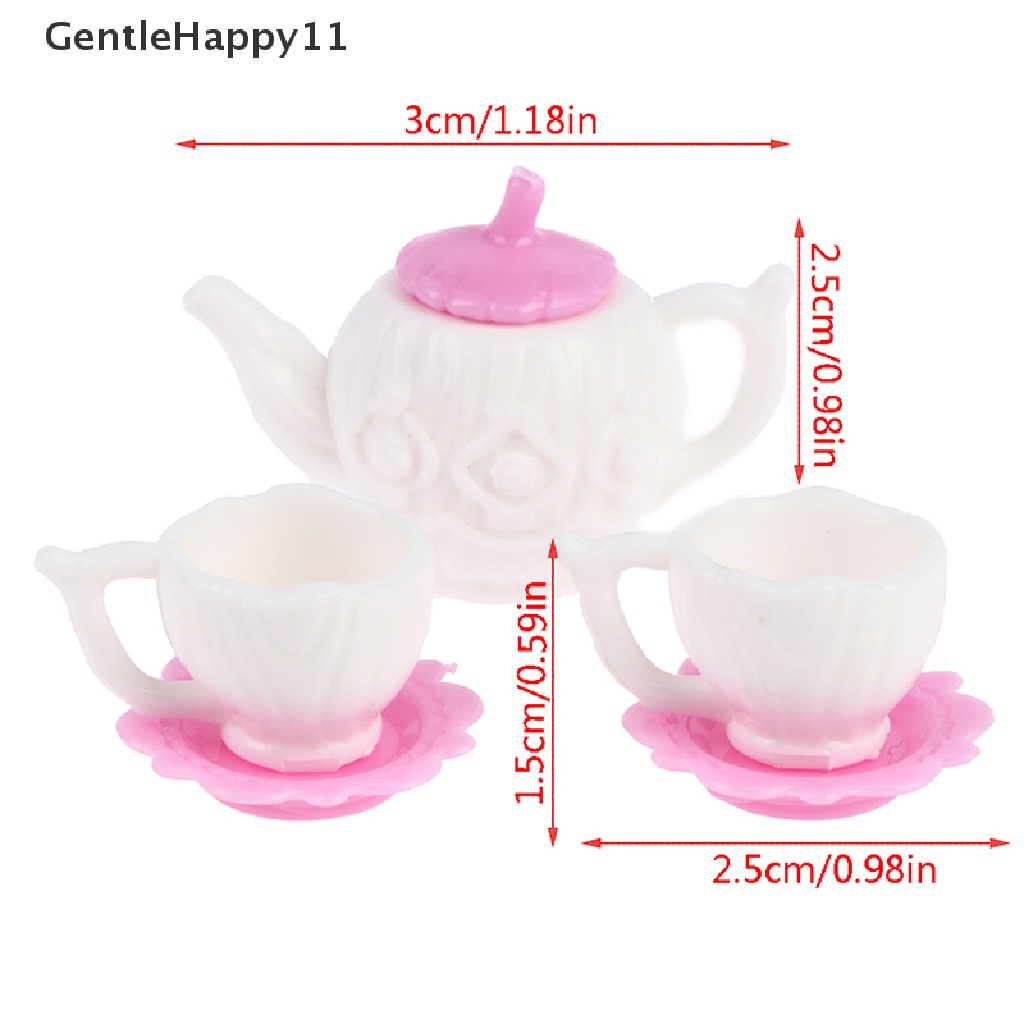 Gentlehappy 3pcs / Set Miniatur Teko + Cangkir Teh / Kopi Untuk Aksesoris Rumah Boneka