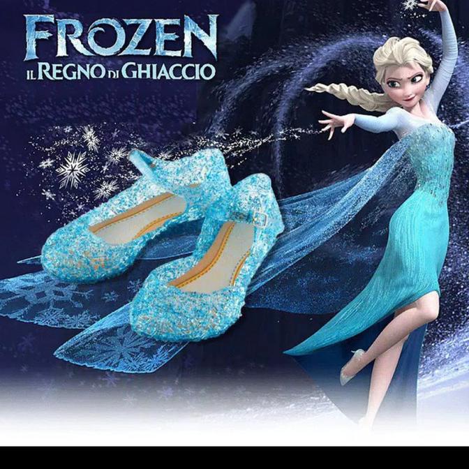 Sepatu Frozen anak jelly sepatu kaca princess