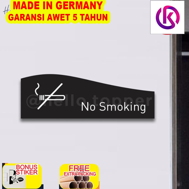 

Terlaris Sign Board No Smoking Ekslusif Print Sign Penanda Ruangan - Hitam