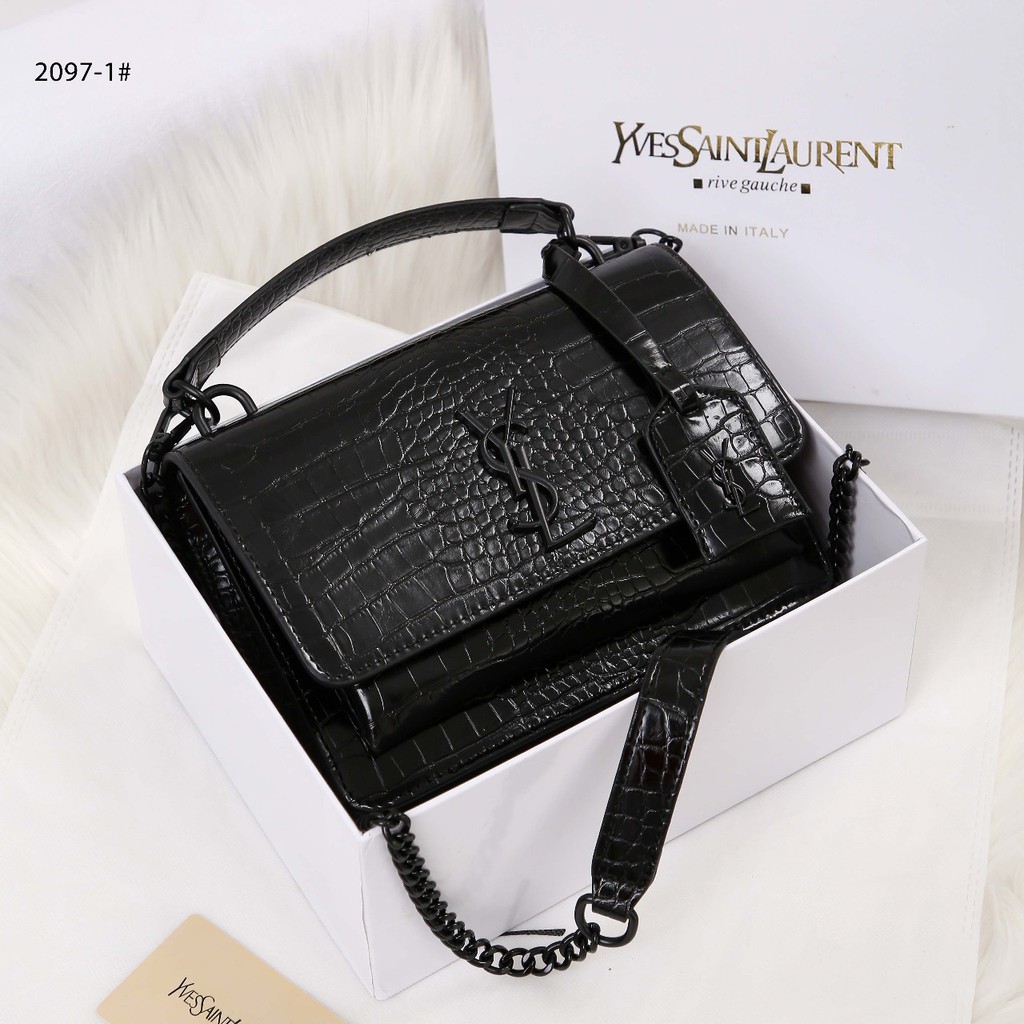 PR Bag Croco So Black 2097-1