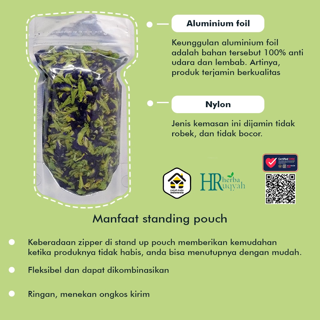 Teh Bunga Telang Kering Minuman Herbal Butterfly Pea Tea 100 Gram