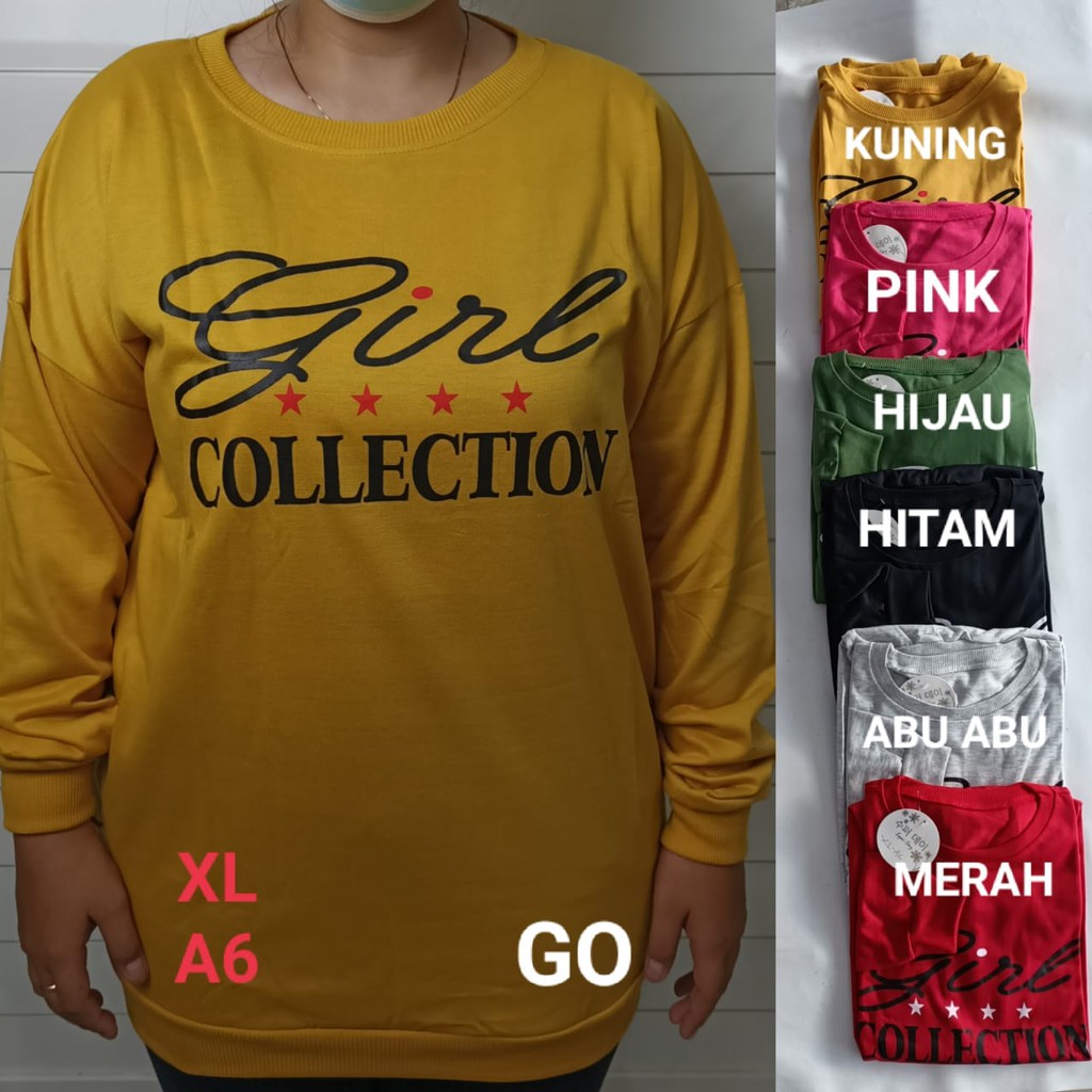 gof A S.DAY SWEATER BIG SIZE Pakaian Wanita Outerwear Atasan Jumbo Extra Mama Size Casual Santai