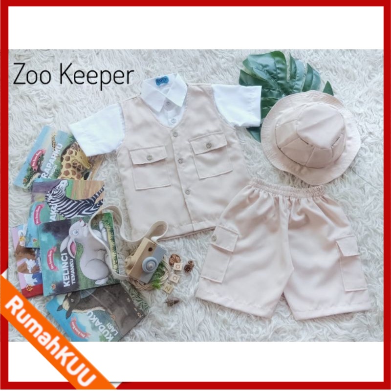 Kostum Baju Seragam PENJAGA KEBUN BINATANG PAWANG HEWAN Anak Bayi Newborn Photoshoot Laki Laki Perem