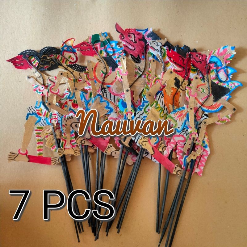 Wayang / Wayang kulit asli dan murah ukuran mini 30cm isi 7 pcs / Wayang kidangan / Pandawa lima