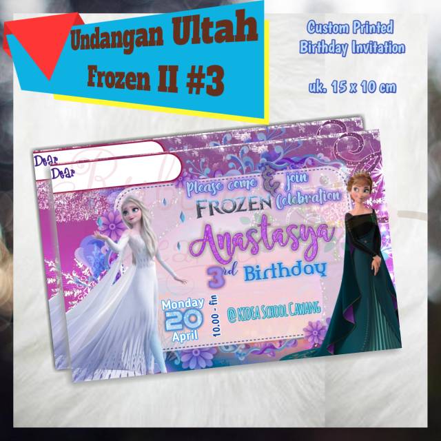 Undangan Ultah Anak tema Frozen II #3