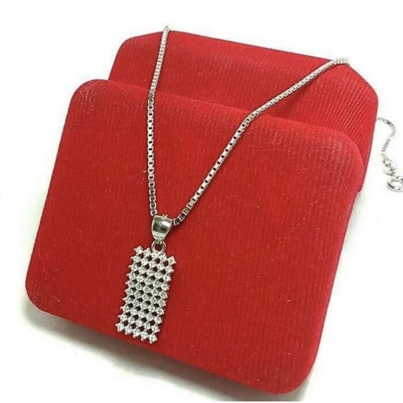 Kalung liontin papan kalung pria wanita kalung perak 925 S200