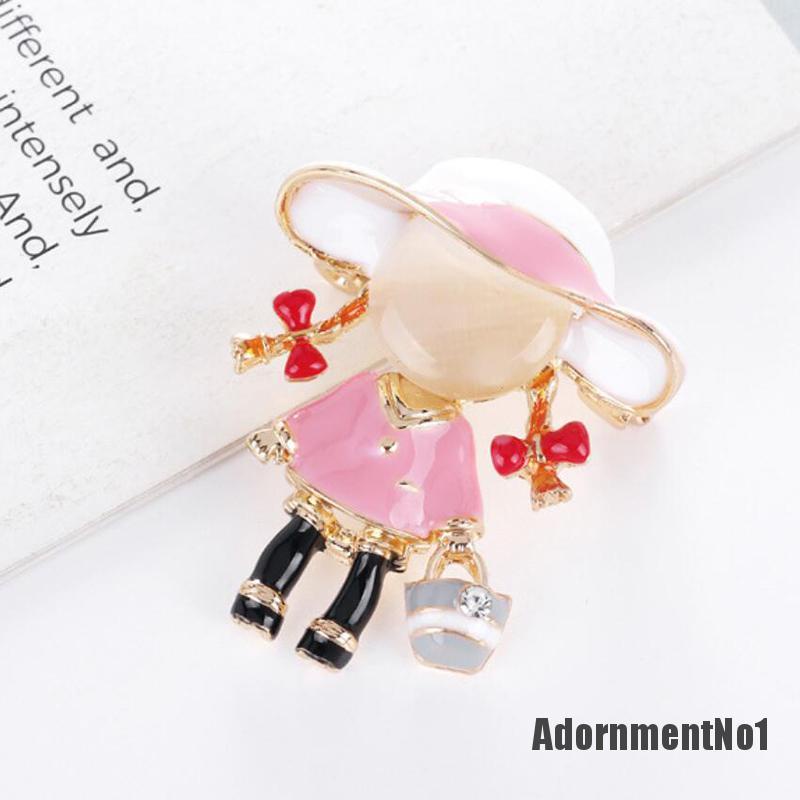 (Adornmentno1) Bros Pin Enamel Desain Ekor Kuda Hias Kristal Aksesoris Wanita