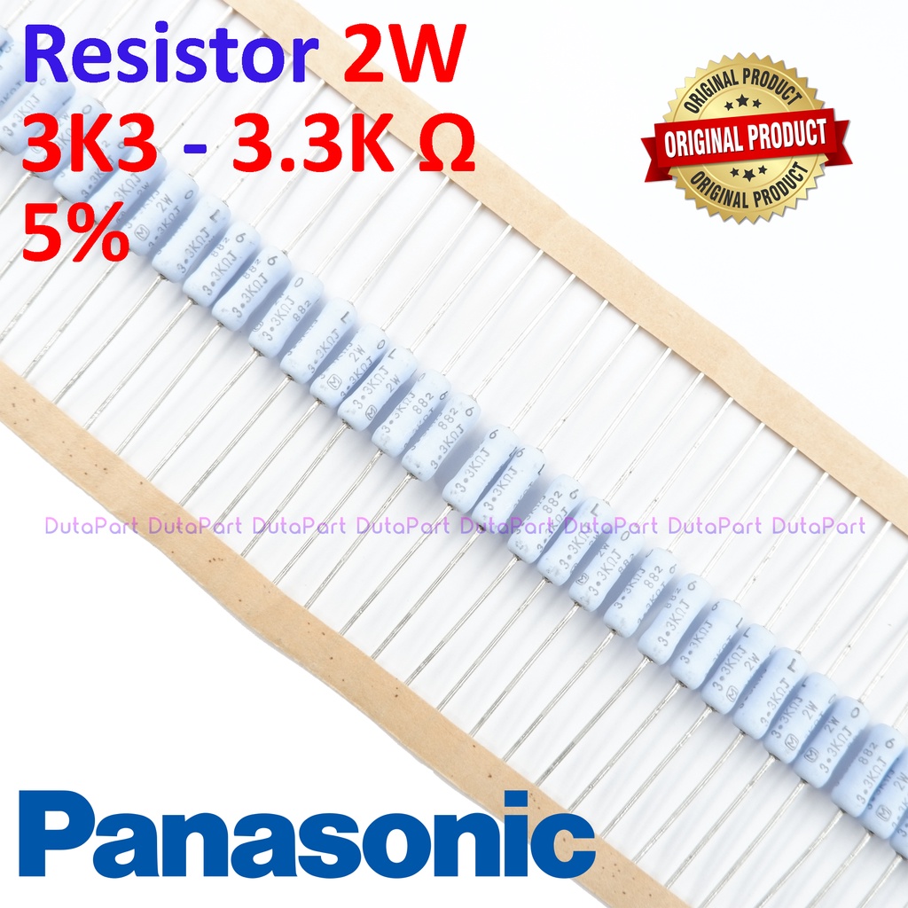 Resistor 3K3 Ohm 2 Watt 5% ORIGINAL PANASONIC 2W 3.3K R HIGH QUALITY