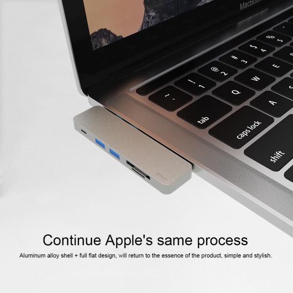 Wiwu 7 In 1 Hub Usb-C Ganda Multifungsi Untuk Macbook Pro