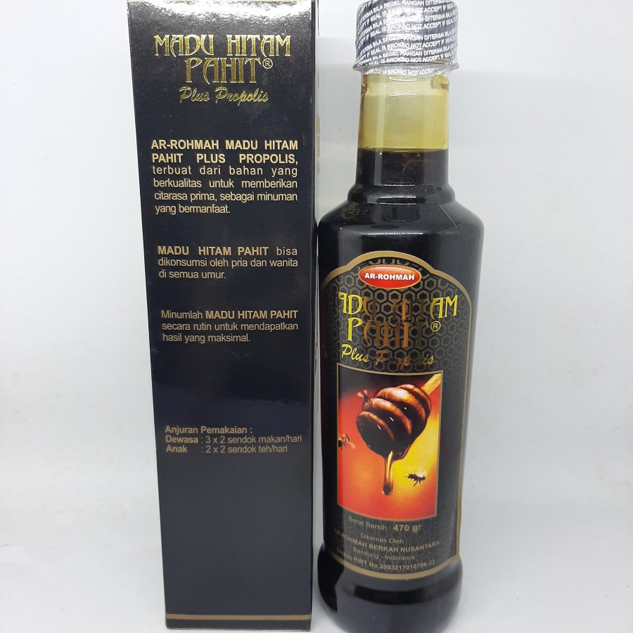 

Madu Hitam pahit super plus propolis sambiloto AR ROHMAH / RATU LEBAH