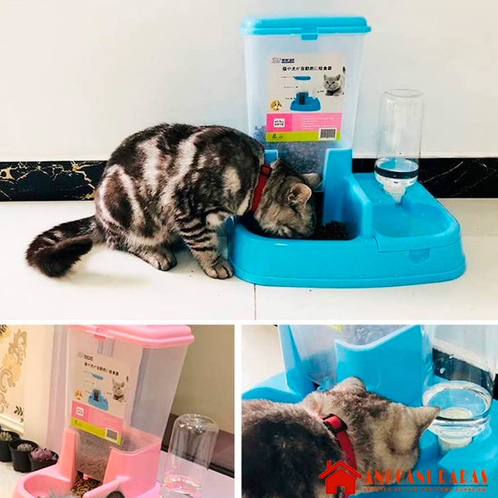 Dispenser Makanan Kucing Otomatis Dispenser Makanan Minuman Kucing Anjing Pet Food Dispenser 500 ml