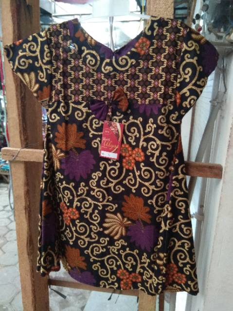 DRESS BATIK ANAK USIA 5-7 TAHUN DENGAN BUNGA - FASHION ANAK PEREMPUAN - SOUVENIR MURAH KHAS JOGJA