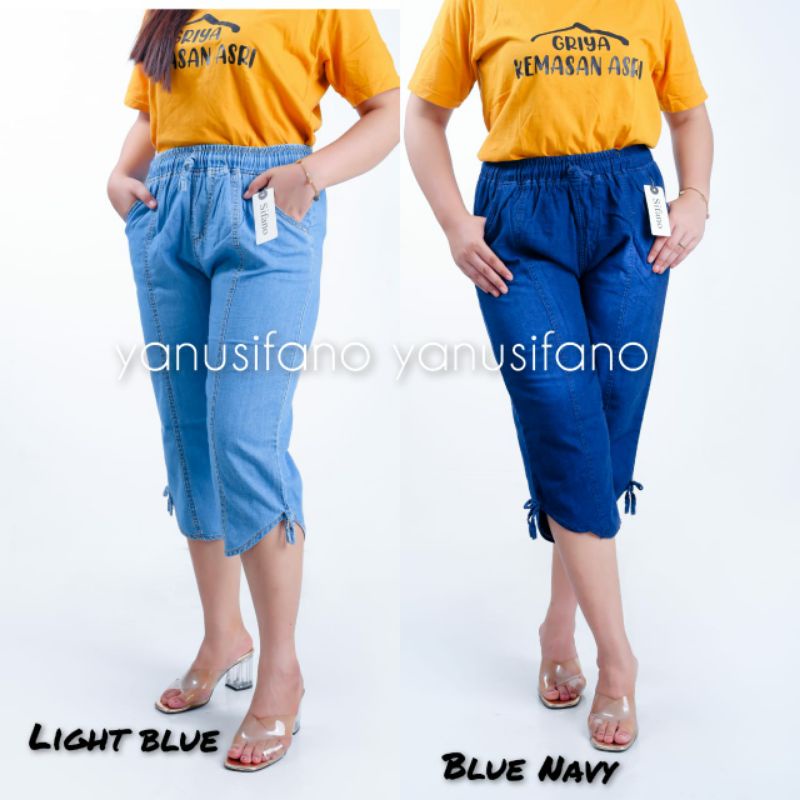 Celana Jeans 7/9 Wanita Jumbo // Celana Pendek 7/9 Jeans Wanita Super Jumbo