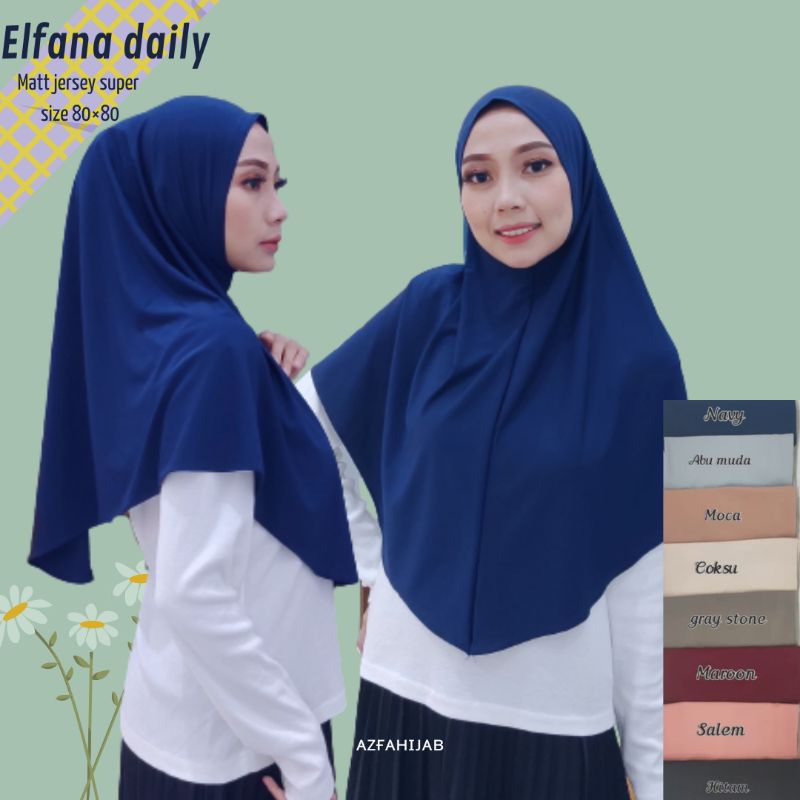 elfana daily/khimar daily/krudung instan/jersey super/syari/hijab citra kirana