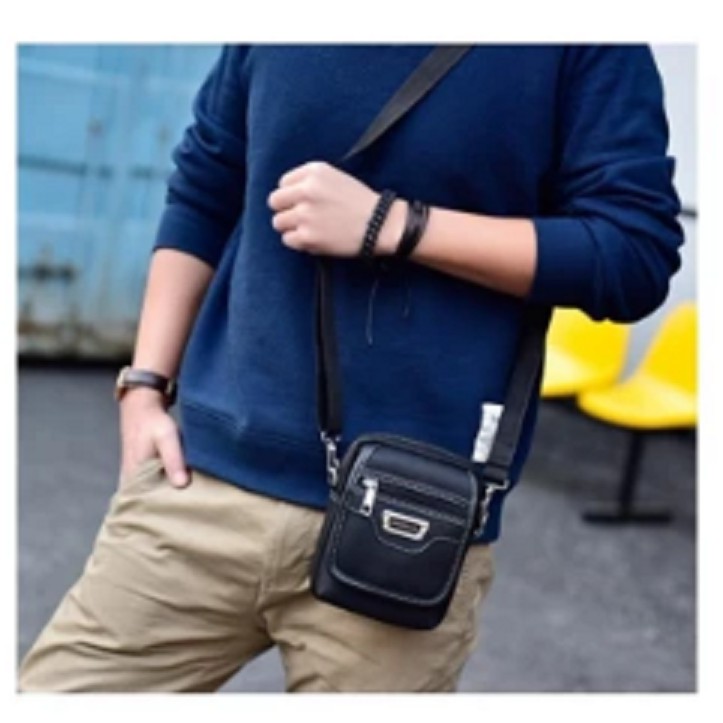 Tas Bahu Mens Retro Fashion Bag Impor Tas-021 TAS Cowo Korean Style Slempang Oxford Messenger Bag