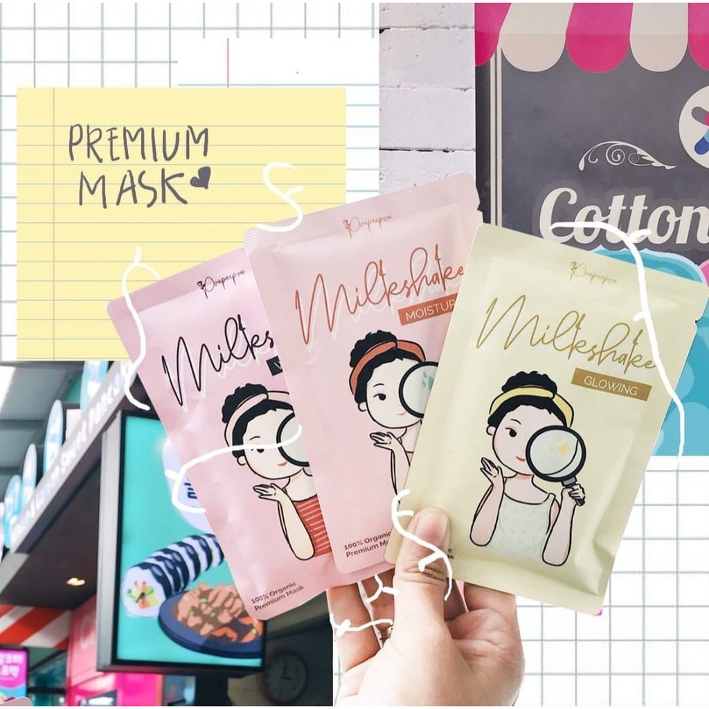 Masker Premium Organik 25gr Milkshake by Poupeepou