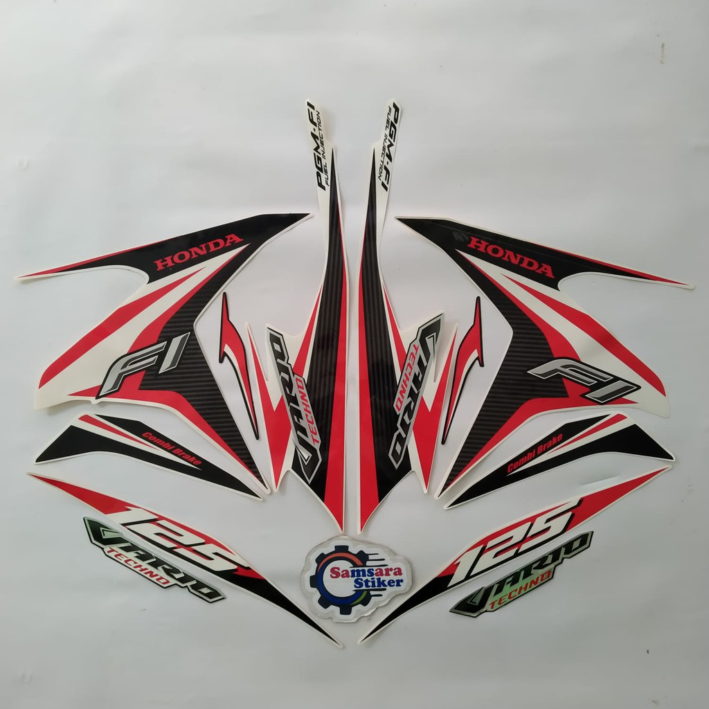 Jual Stiker Motor Honda Vario Techno Fi 125 2014 Putih-Merah | Shopee