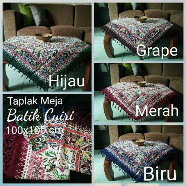 Taplak  meja  Batik segi empat 100x100 /Batik CAP Original