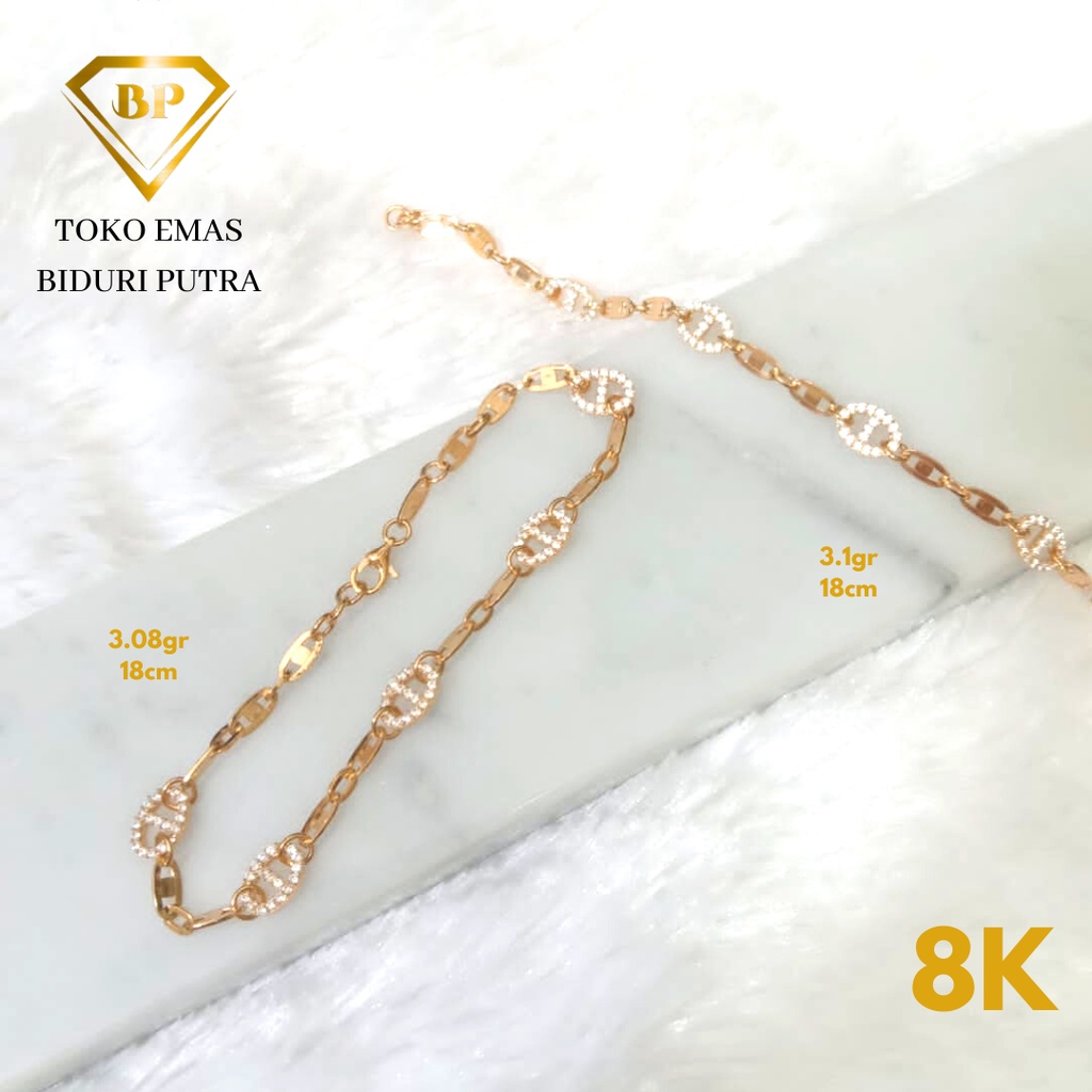 GELANG VARIASI ELEGANT PERHIASAN EMAS ASLI KADAR 8K/375 toko emas biduri putra