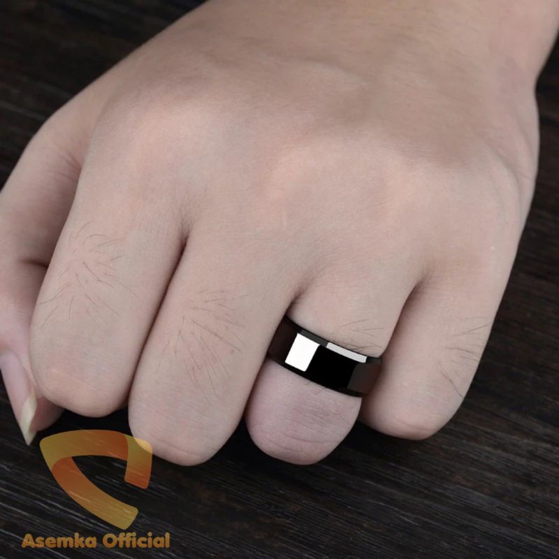 Cincin titanium hitam kualitas premium anti karat terlaris