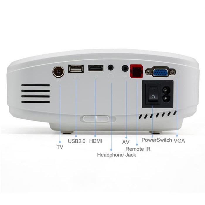 Cheerlux C6 Mini Proyektor Projector Portable Led Lcd 1200 Lumens Tv - Putih