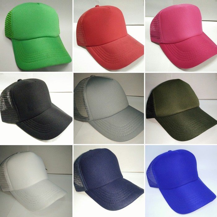 Topi Trucker Jaring Polos / Topi Jaring