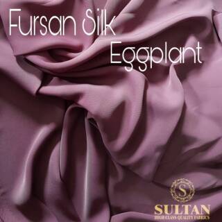 Kain abaya Fursan silk Eggplant, dark plum kainabayasultan kain sultan