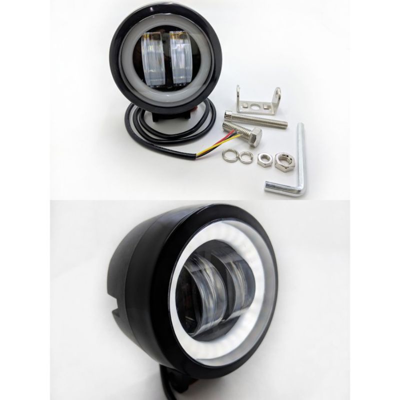 lampu tembak cwl 2mata lensa AE putih/lampu foglamp 64mm