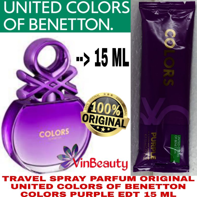 TraveL Spray Parfum OriginaL United Colors Of Benetton Colors Purple EDT 15 ml For Women Murah