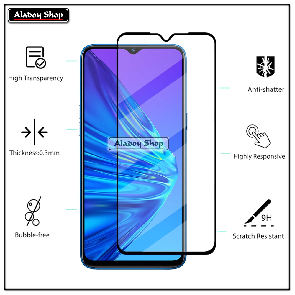 Tempered Glass Realme 5 , 6, 5i , 5s , C3 Antigores Kaca Pelindung Layar Screen Protector Full Cover