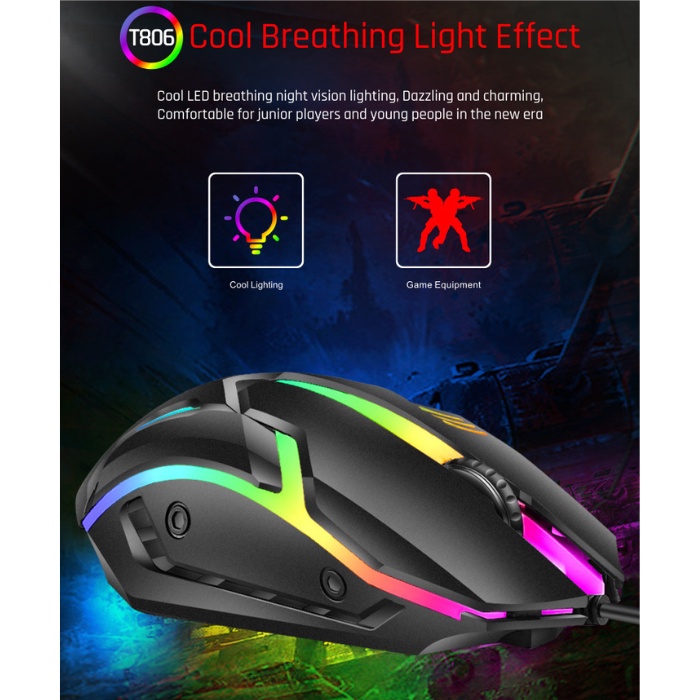 New Milang T806 Steel Behemoth RGB Gaming Keyboard dan Mouse Set Combo Murah