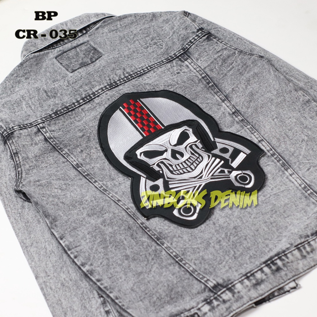 Back Patch Chopper emblem bordir cafe racer patch bordir emblem cocok di aplikasi kan ke jaket jeans dan outpit