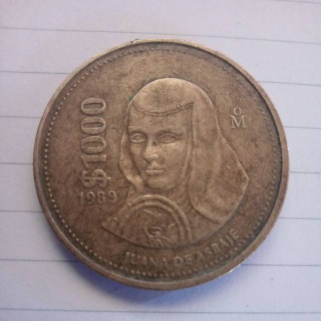 Uang koin kuno 1000 peso tahun 1989