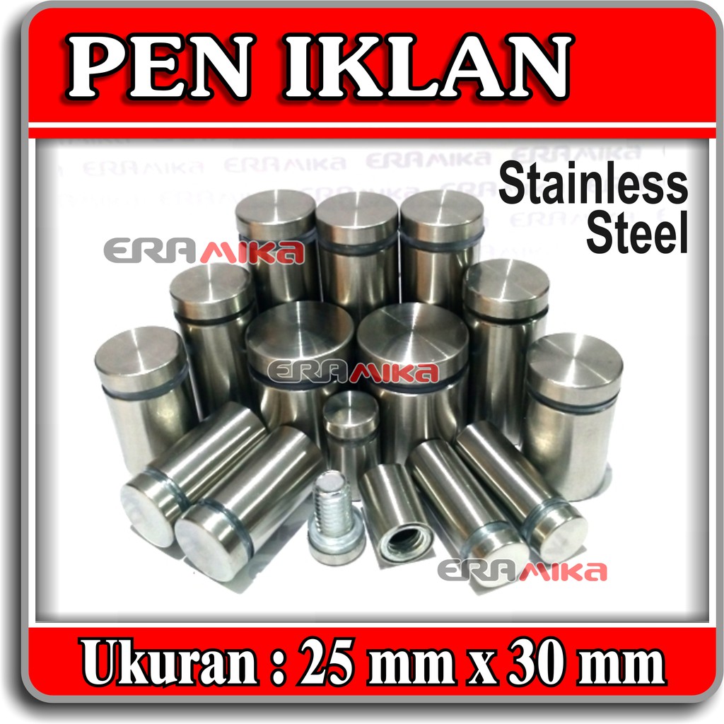 Jual Pen Iklan X Stainless Steel Baut Kaca X Mm Sign Board Shopee Indonesia