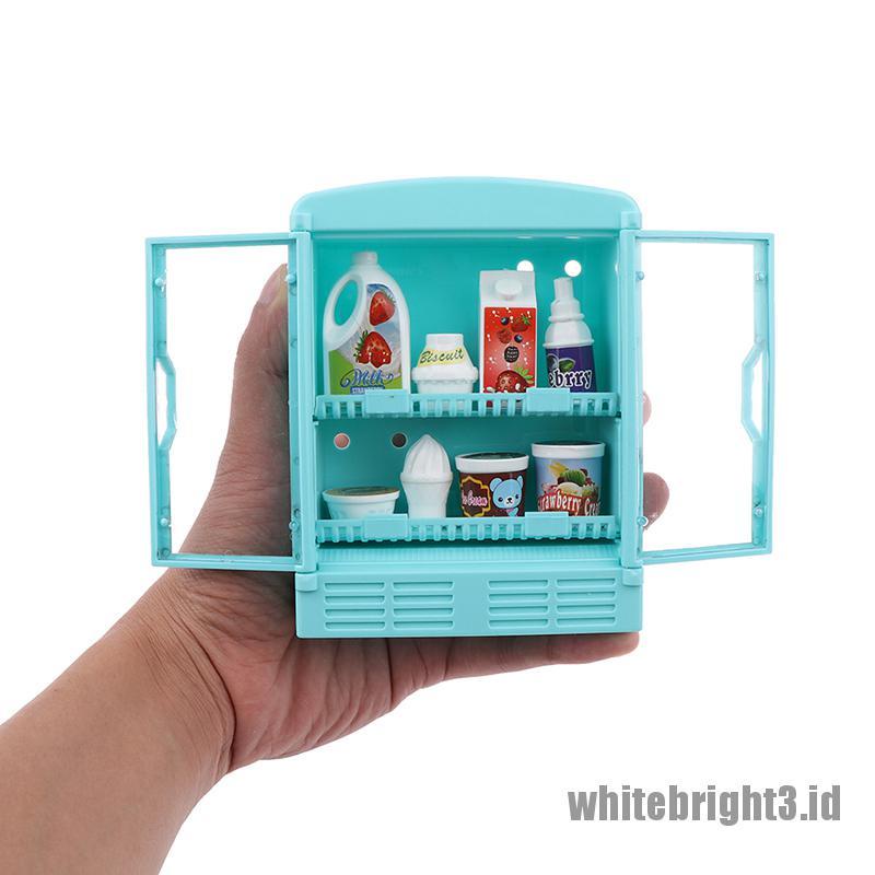 (white3) Miniatur Lemari Supermarket Skala 1: 12 Untuk Rumah Boneka