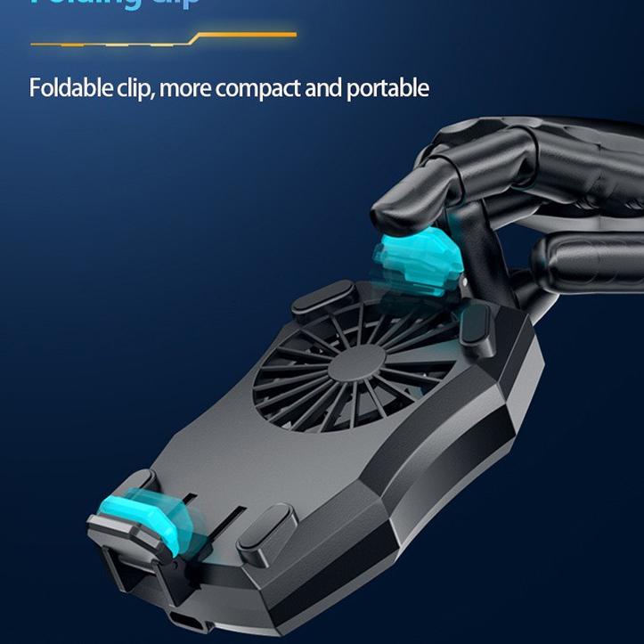 Code3z3Yn--Qoola GT05 Handphone Kipas Radiator Cooler Air-Cooled Pendingin HP 400mAh baterai buat un