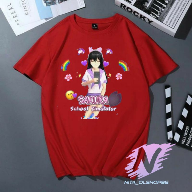 kaos sakura school simulator baju kaos anak sakura pelangi