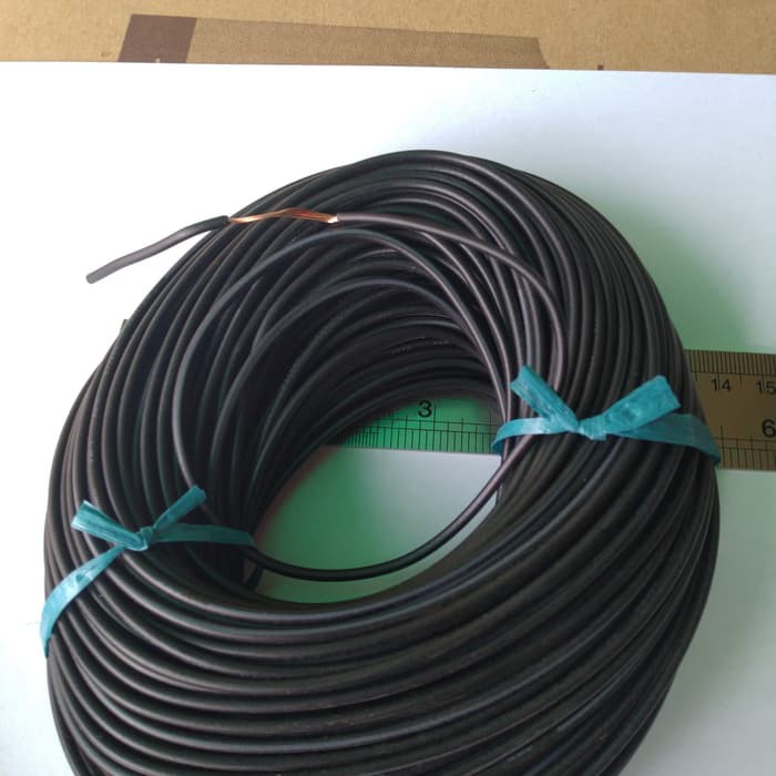 awg 18 kabel serabut asli tembaga warna hitam 50m